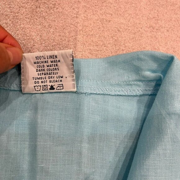 [XS]Click By Color Me Cotton Light Blue Cowl Neck Tunic Linen Top Blouse NWOT - Picture 4 of 9